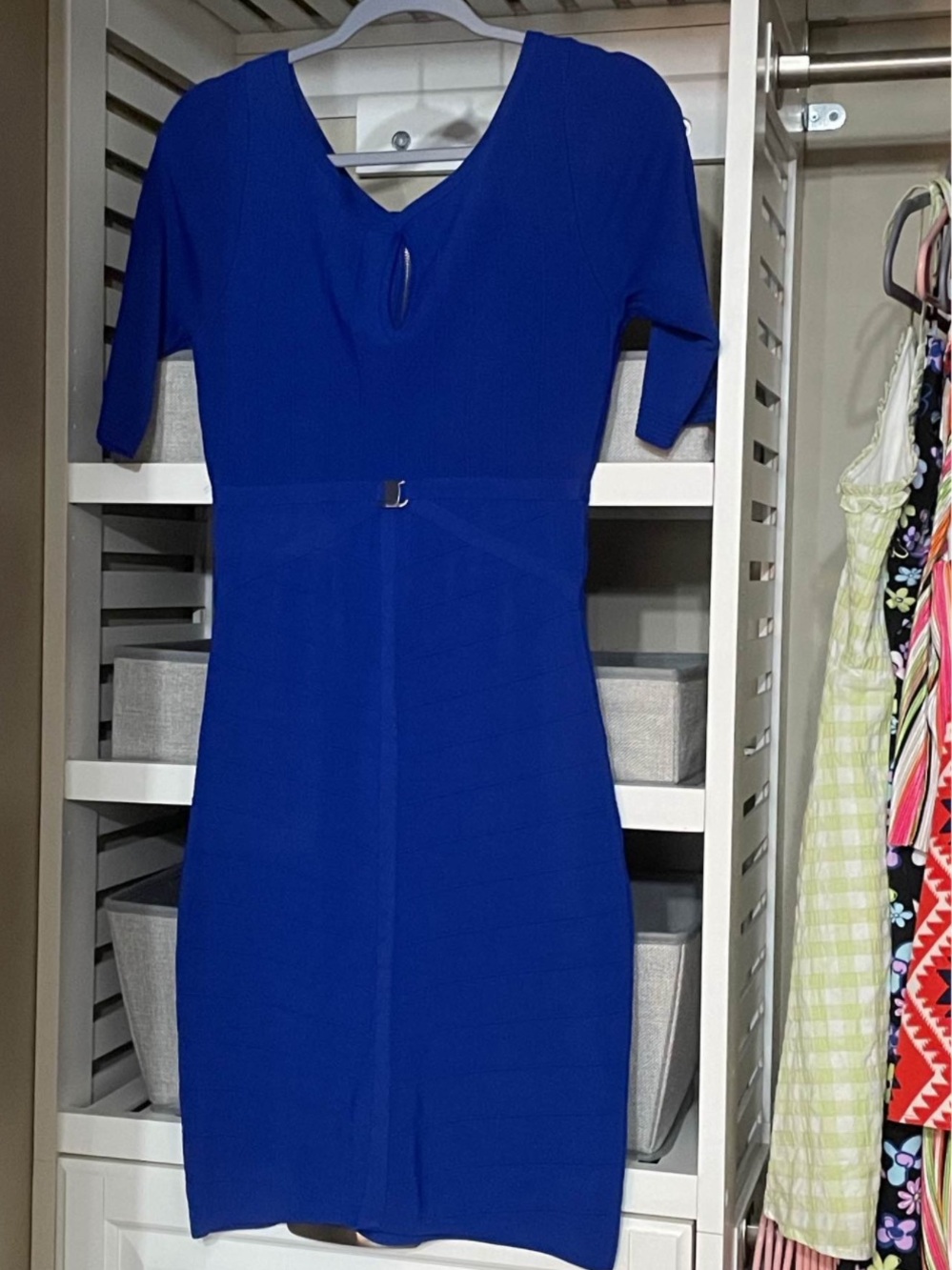 Cache Royal Blue Midi Sheath Dress